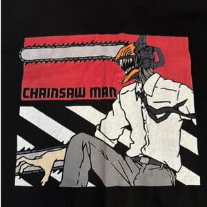 CHAINSAW MAN Graphic Tee NEW Black Short Sleeve Size XL?